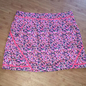 Lady Hogan Orange, Blue & Pink Geometric Print Skort